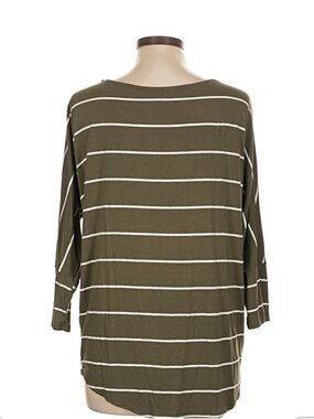 Striped Olive Long-Sleeve Women's Top